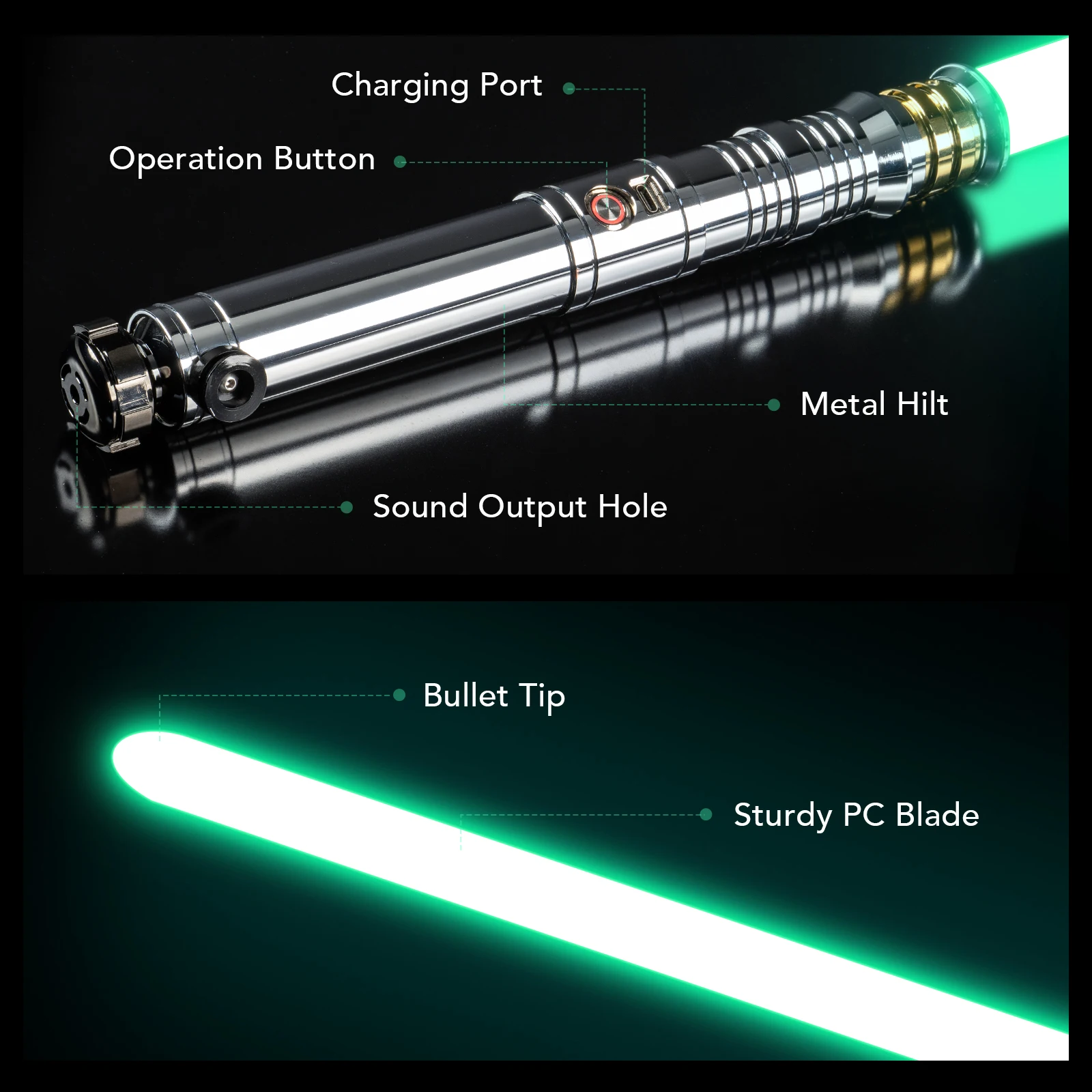 DamienSaber Darth Revan's Lightsaber Metal Hilt Force Heavy Dueling Infinite Color Changing Sensitive Smooth Swing Bluetooth