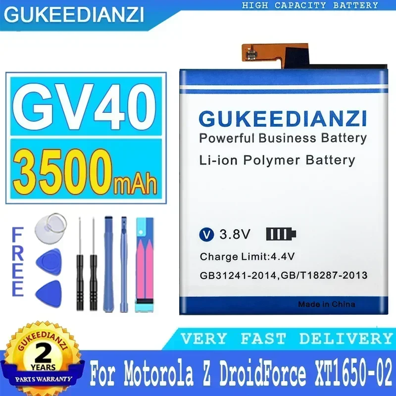 Mobile Phone Battery GV40 GV30 3500mAh For Motorola Moto Z Droid Force XT1650-02/Moto Z XT1650-01 XT1650-03 XT1650-05 Smartphone