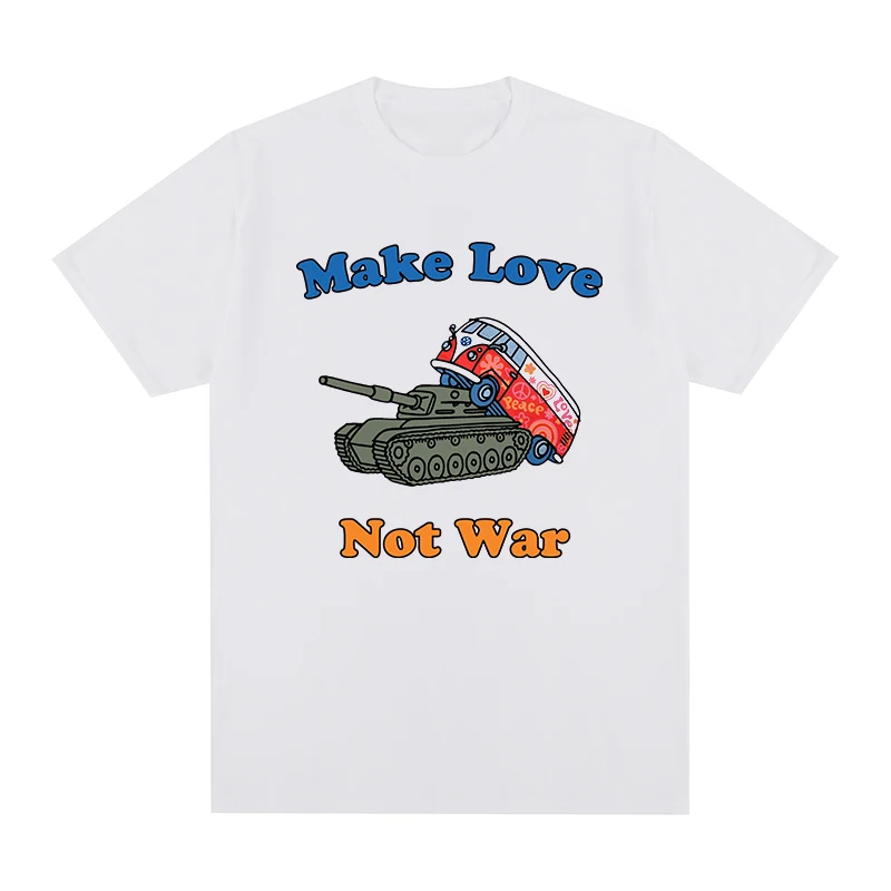 make love not war Peace T-Shirt Vintage Cotton Men T shirt New TEE TSHIRT Womens tops