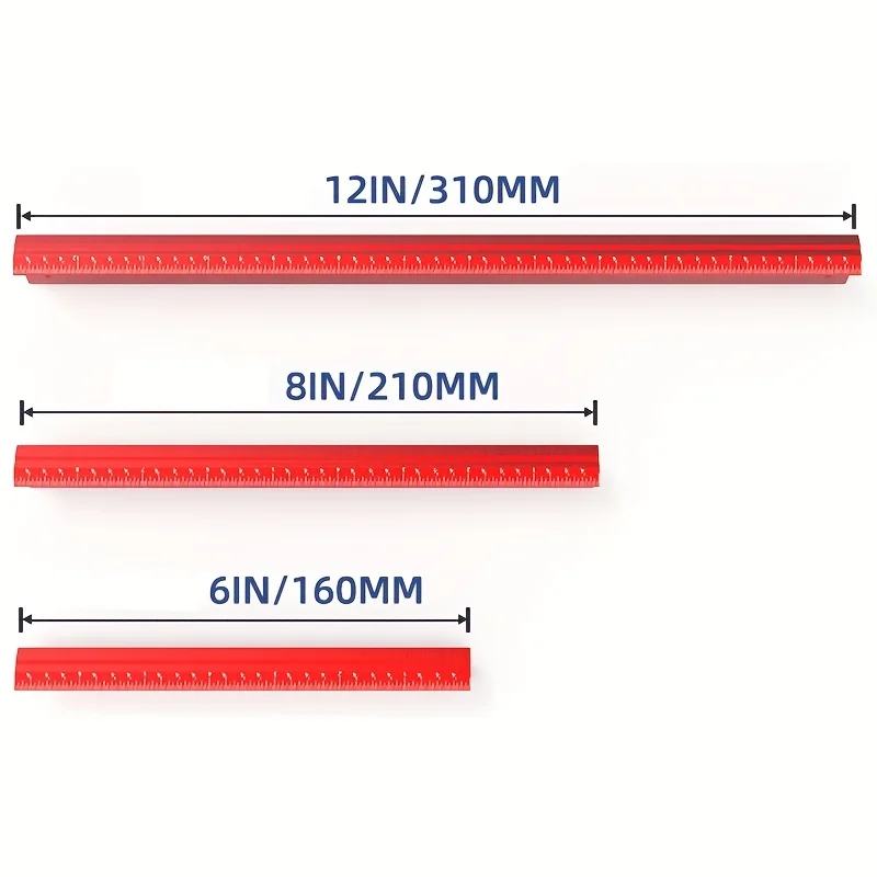 Imagem -03 - Alumínio Alloy Precision Marking V-régua Carpintaria Escriba Medidor Régua de Scribing Ferramentas de Medição in in 12in Pcs