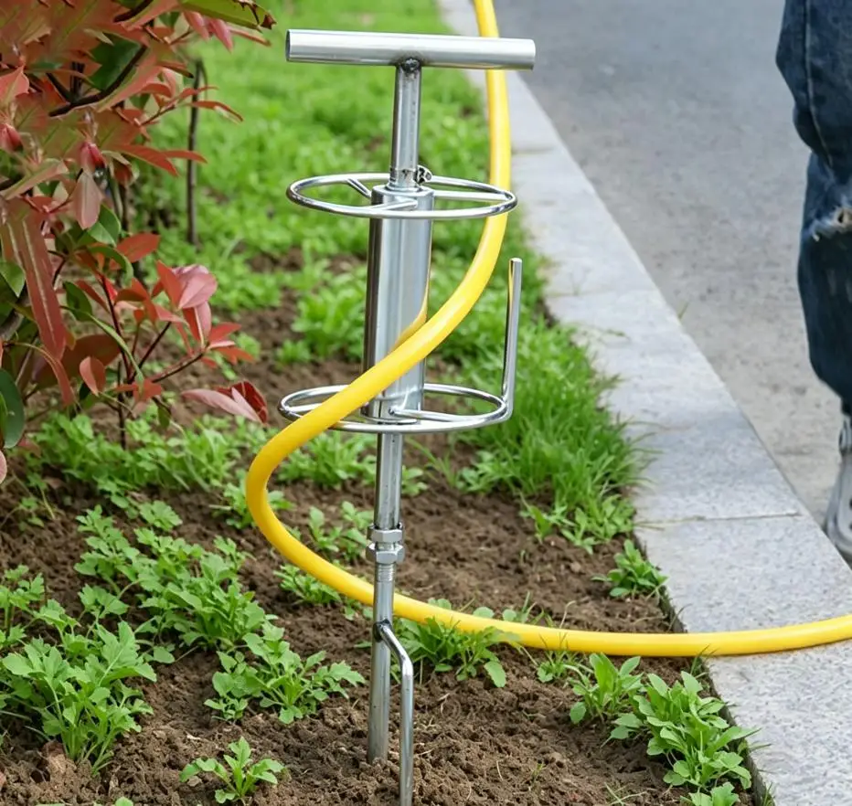 Corner Hose Guide Stake Garden Hose Corner Roller Prevents Kinks Knots Smooth Rotation Gardening Farm Yard Garage Hose Storge