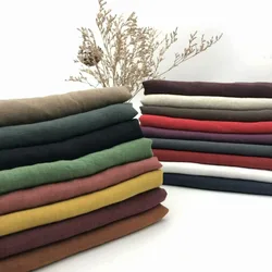Pure Linen Fabric Thin Summer Sand Washing Ethnic Style for Clothing Dress Pants Shirt Designer Diy Sewing Material Cloth