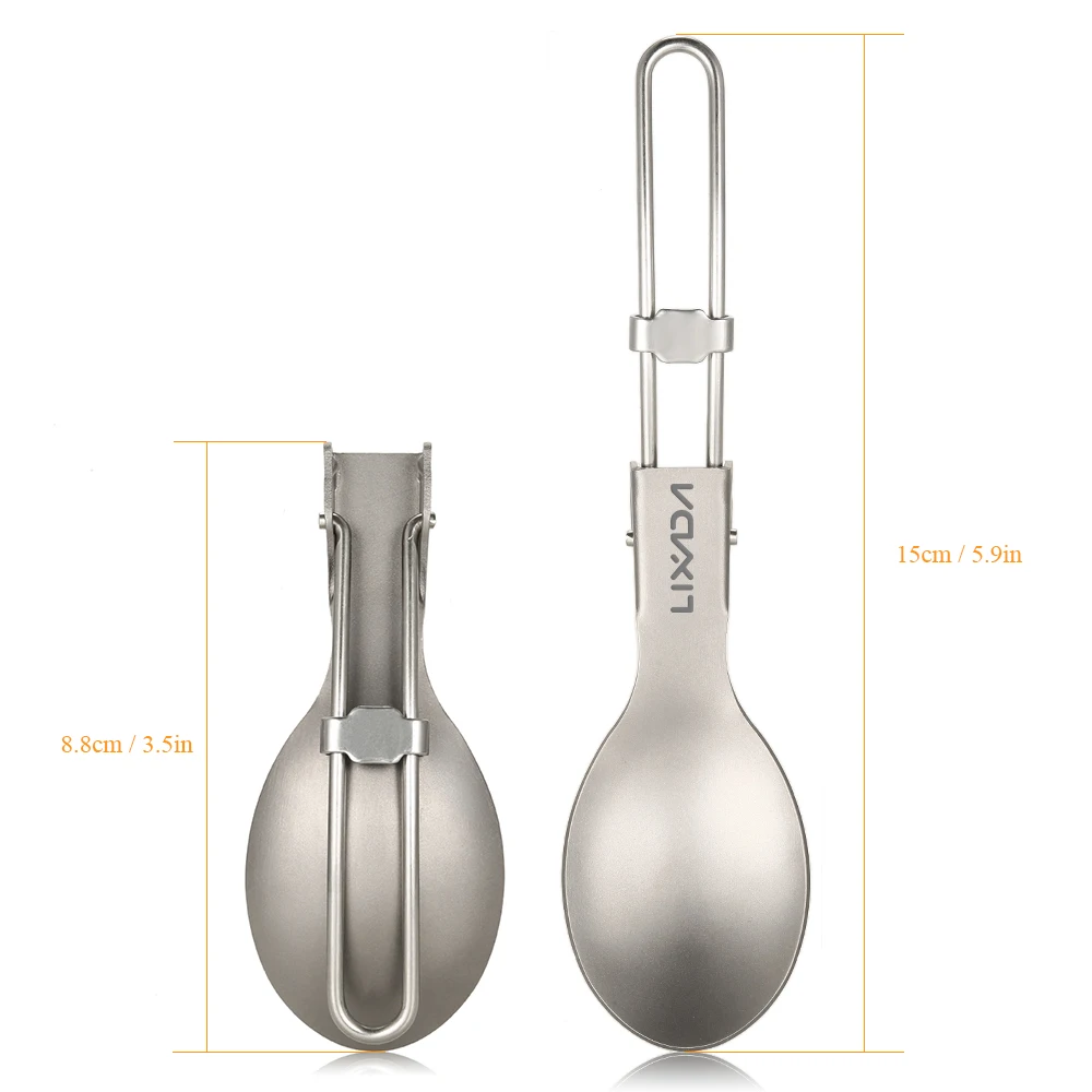Lixada Titanium Folding Fork Ultralight Outdoor Portable Dinner Fruit Fork Flatware Tableware for Camping Backpacking
