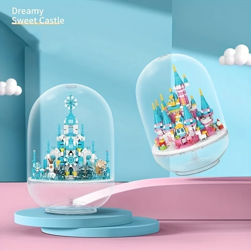 Cartoon Dream Fairy tale Princess Castle Architecture Building Blocks Street View Micro Model Bricks Toy For Girl Adult Gift