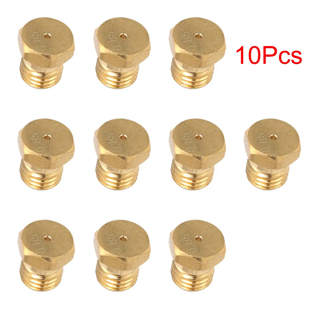 10pcs Brass Burner Nozzle M6*0.75 Thermal Propane Injector Conversion Kit Gas Injection Eva Nozzle For Cooking Water Heaters