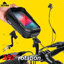 WILD MAN Bicycle Bag Waterproof Touch Screen Cycling Bag Top Front Tube Frame MTB Road Bike Bag 6.9 Phone Case Bike Accessories