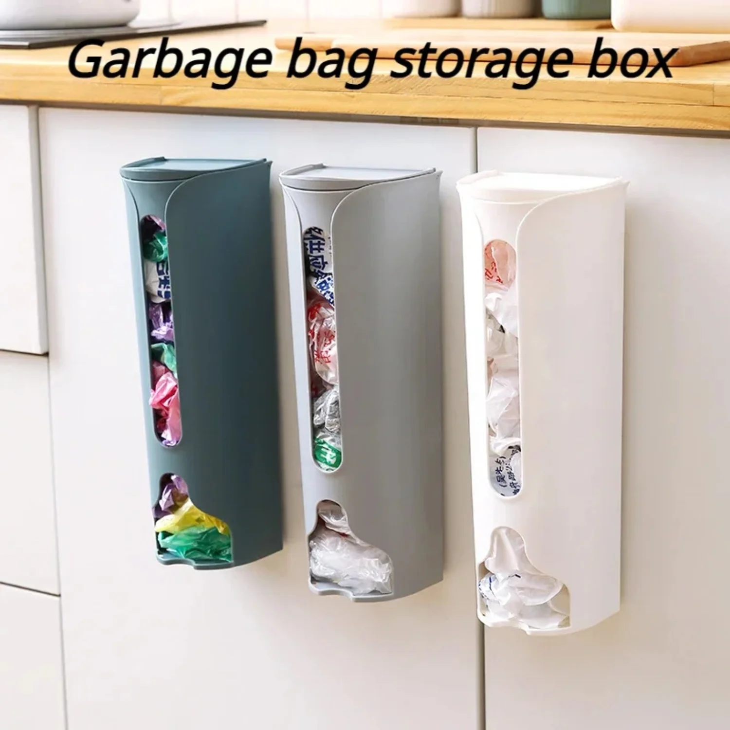 

Punch-free Wall-Mounted Underwear Box Plastic Organizer Adhesive Garbage Dispenser Drawer