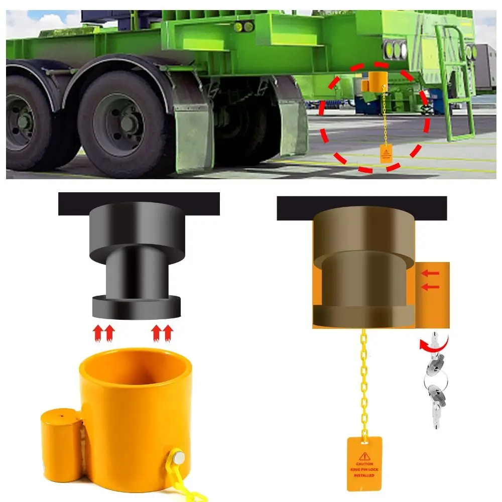 

Heavy Duty King Pins Lock Cylindrical Multifunctional Coupling Lock 75mm Diameter Anti Theft Gooseneck Coupler Lock RVs