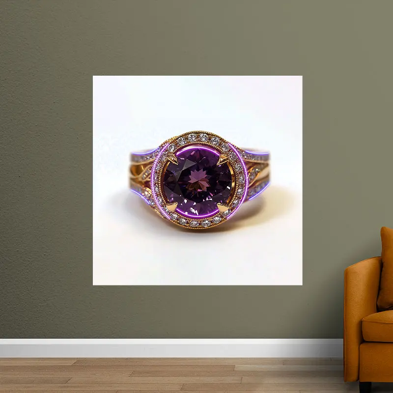 Purple Diamond Ring Neon Sign, Creative Wall Hanging Neon Light, Beautiful Gift Decor Light For Lover