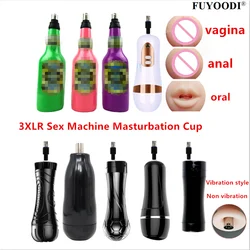 3XLR Sex Machine Masturbation Cup Attachments  vagina anal oral sex cup  Accessories  Vibration Sex Toys for  Men