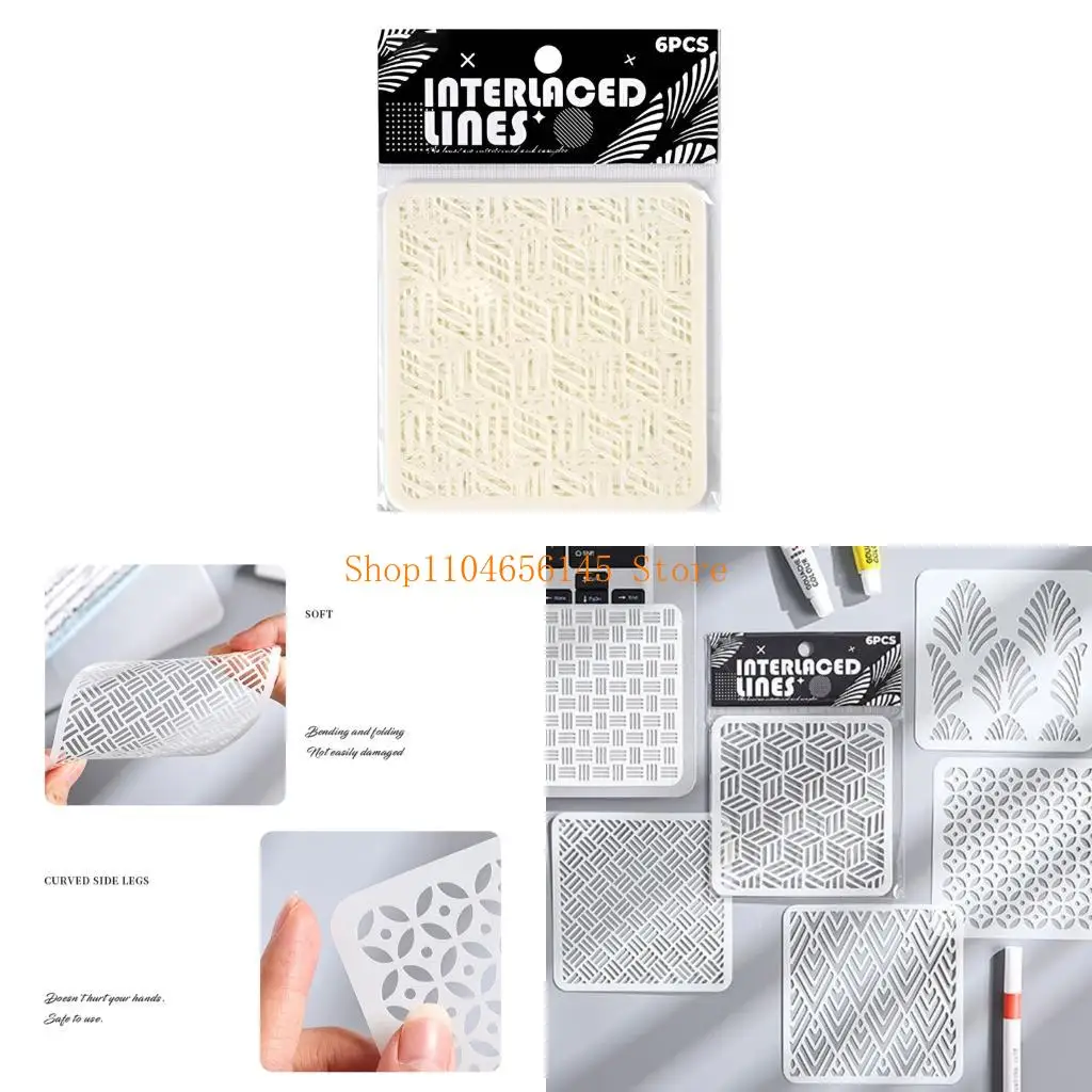 5AsD 6 PCs estênceis camadas CRAÇÃO FLORES MODELOS DESENHO FLORES PARA PROJETOS ESCOLAROS E HABBYS CRIATIVOS