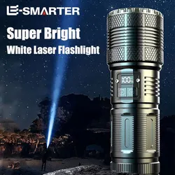 High Power LED Laser Flashlight 2000W Zoomable Tactical Lanterns Outdoor Emergency Spotlight Digital Display Aluminum Torch Lamp