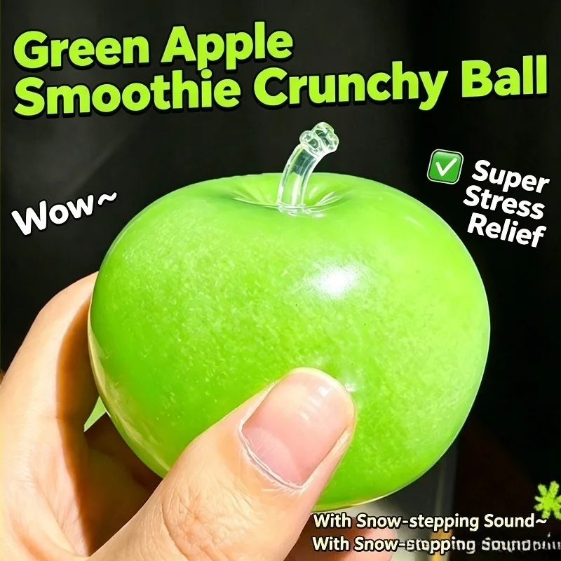 

Green Apple Slushie Stress Ball Squishy Toy Crunchy Moldable Non-Bounce Sensory Fidget Toy Medium Grip Strength Training Gift