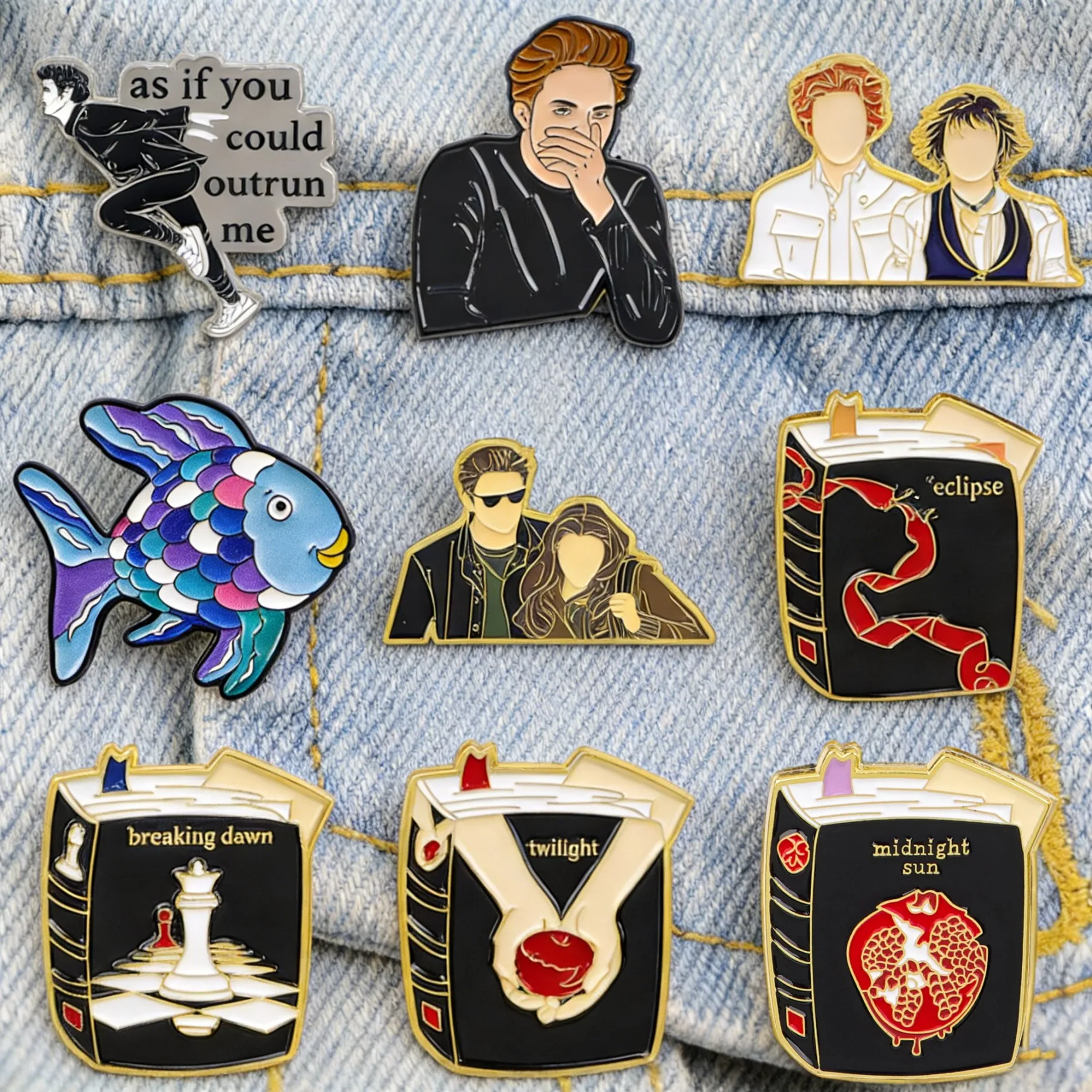 

Twilight Enamel Pins Vampire & Book Themed Brooches for Backpacks Vintage Badge Lapel Pins Jewelry Fans Gift Accessories