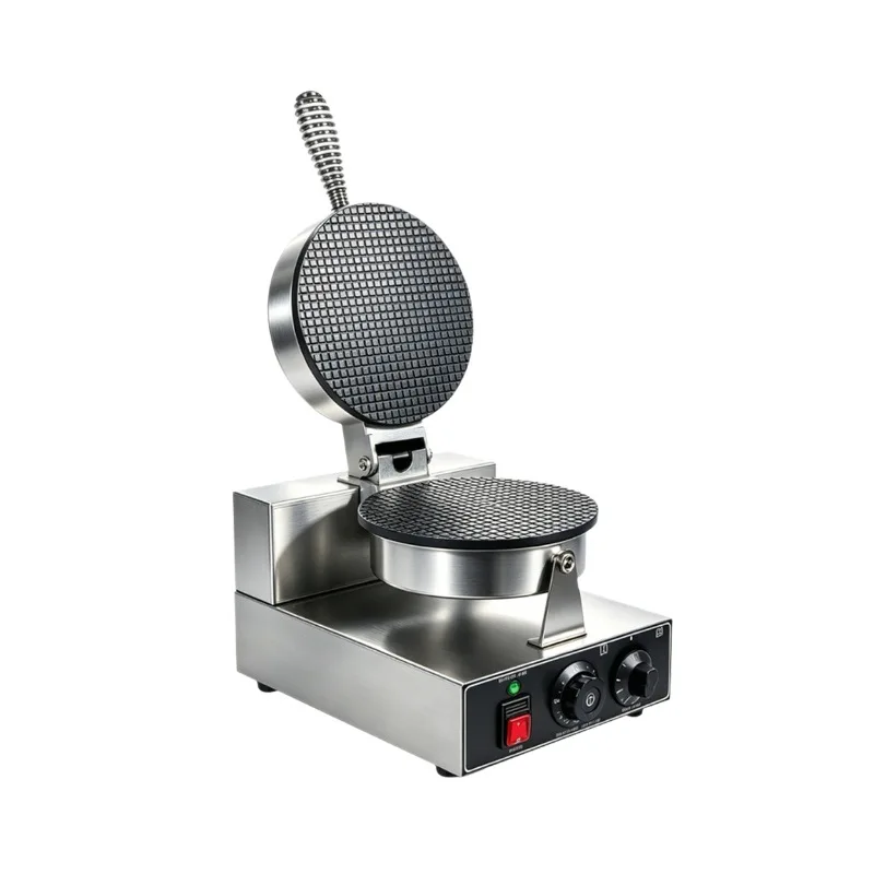 Commercial Electric Egg Roll Ice Cream Cone Waffle Maker Double Sided Heating Pancake Press Crispy Cone Machine