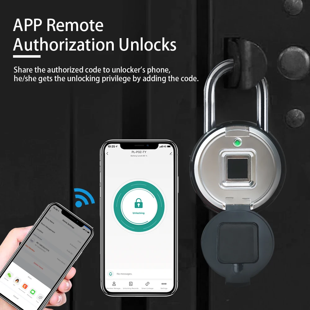 Bluetooth Fingerprint Padlock with Protective Case, Keyless Smart Fingerprint Lock with Tuya APP for Gym Locker, IP65 Outdoor Wa