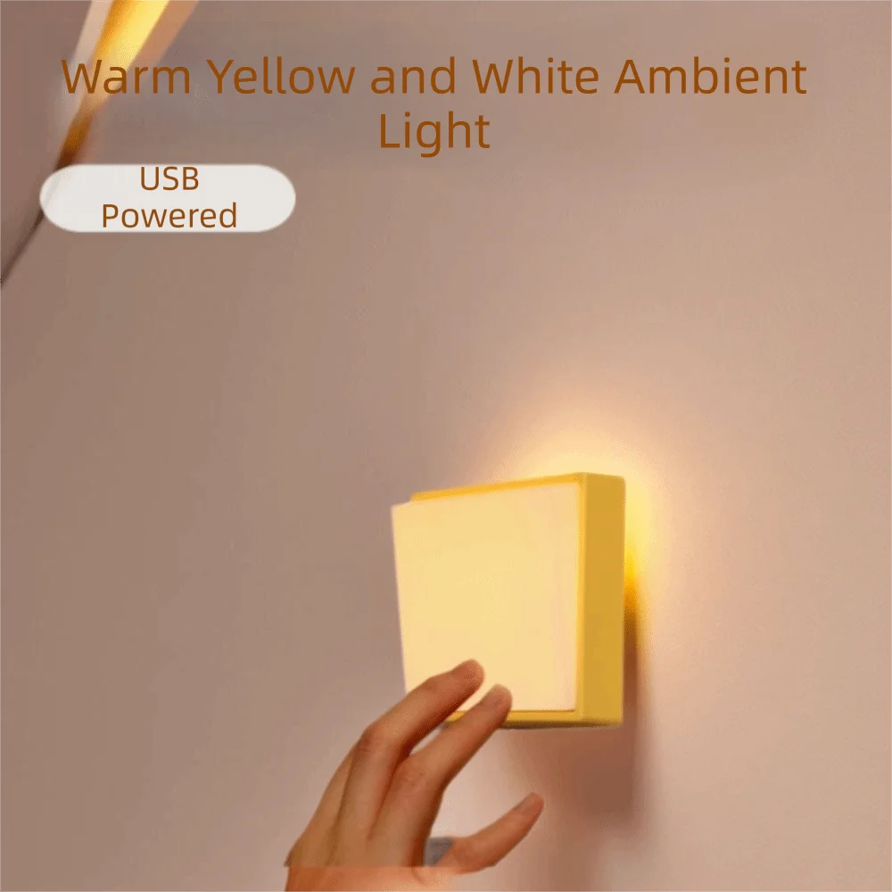 

Stepless Dimming Night Light Magnetic Suction Eye Protection Desk Lamp White Yellow Design USB Charging Bedside Light