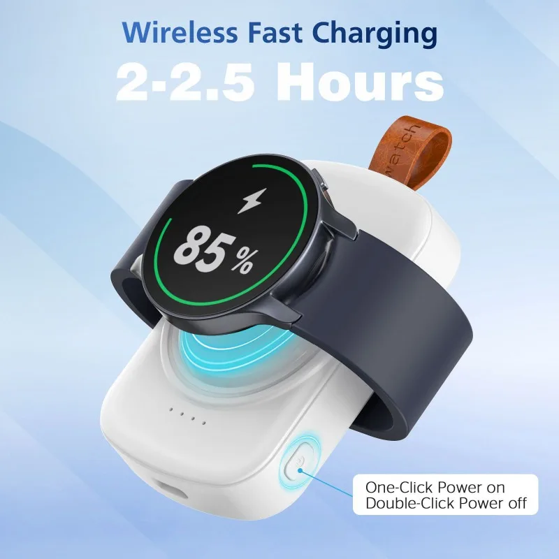 1800mAh Magnetic Wireless Portable Watch Charger Fast Charger Wireless Charging Power Bank for Samsung Galaxy Smartwatch view 2