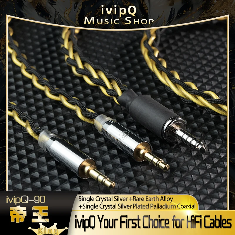 ivipQ-90 King الرائد الصوت المنزلي مخصص HiFi سماعة ترقية كابل 4.4 مللي متر HD800 ل Elear Utopia AKG K812 SUSVARA HE1000