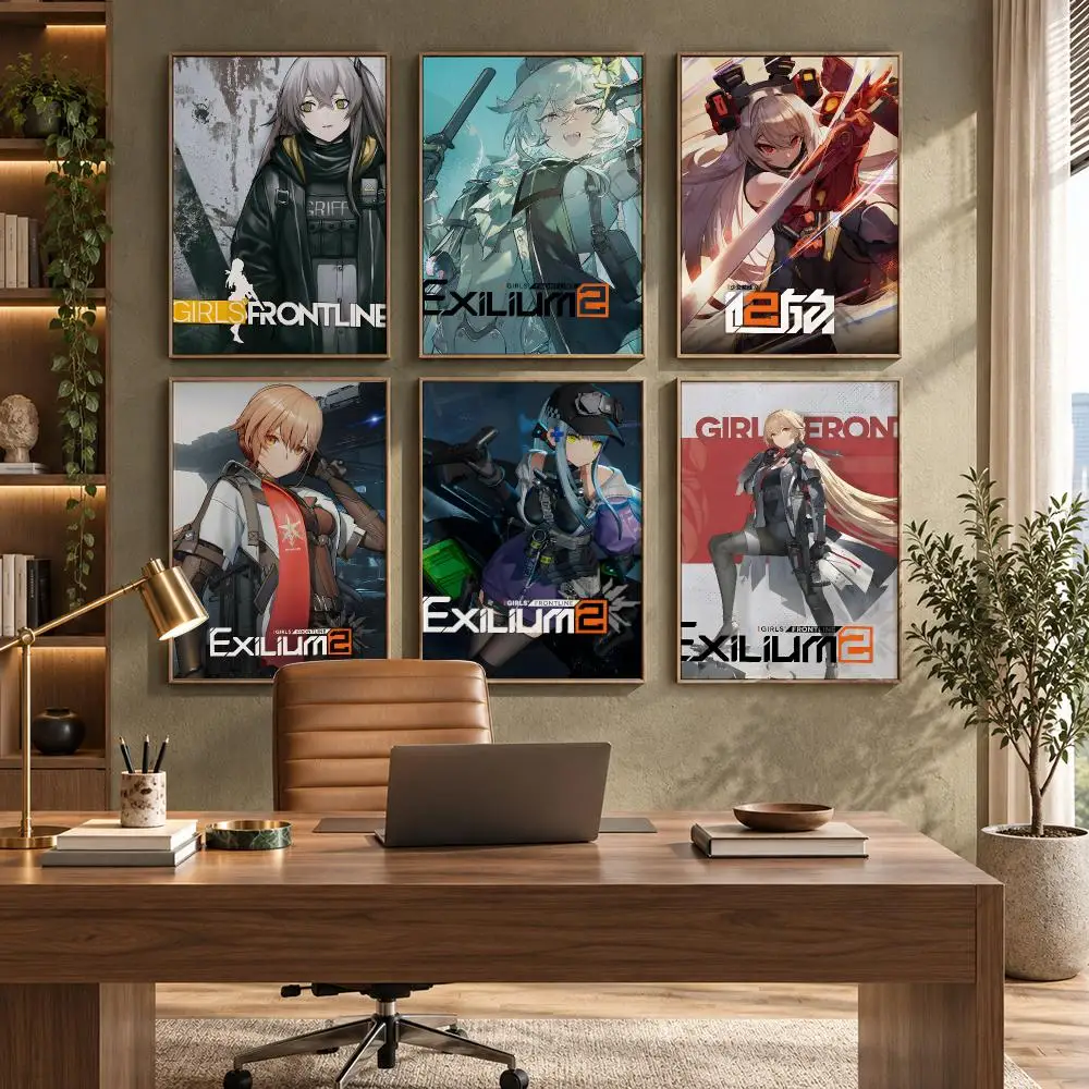 Girls' Frontline Anime Mobile Game Poster HD Waterproof Wall Decal for Study, Living Room & Garage, DIY Great Gift for Fans