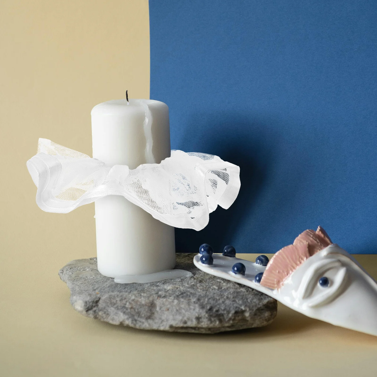 

2pcs Holy Communion Drip Protectors 3-5Cm Organza Wax Catchers For Church Wedding Religious Events Taper Tealight Holders