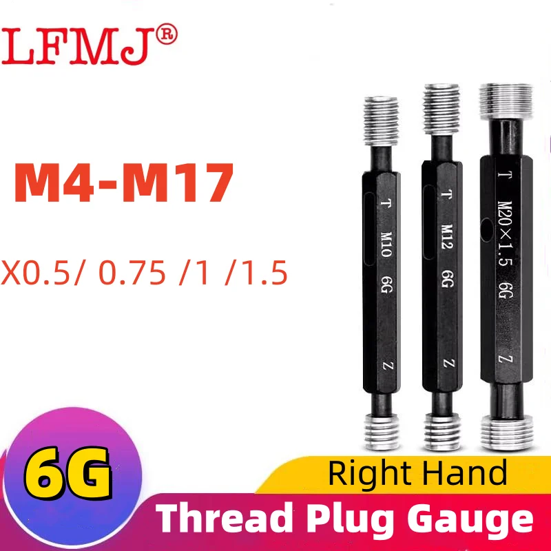 

1PCS 6G M4-M17 Steel Mer-cury Gage Metric Fine Teeth Thread Plug Gauge High Quality wholesale X 0.5 0.75 1 1.5 Measure Tool