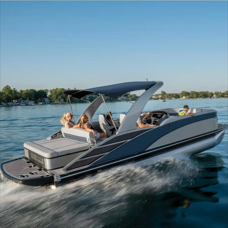 FL Customized Wholesale 2026 New Sport Stern Drive Pontoon Boat With Swimming Platform for Sale