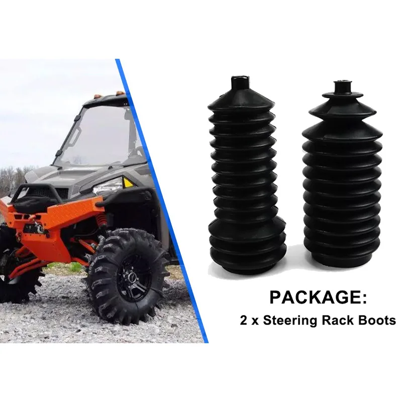 Pair Steering Rack Boots Rubber Black Left Right #5412012 #5412013 Fit For Polaris RANGER 570 800 GENERAL 1000 RZR XP 900