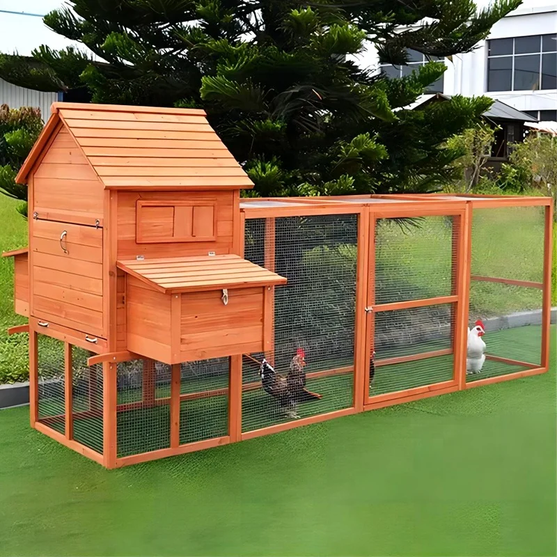 New Arrival Large Run Double Chicken Nesting Box Chicken Coop Wooden Chicken House  Easy Cleaning