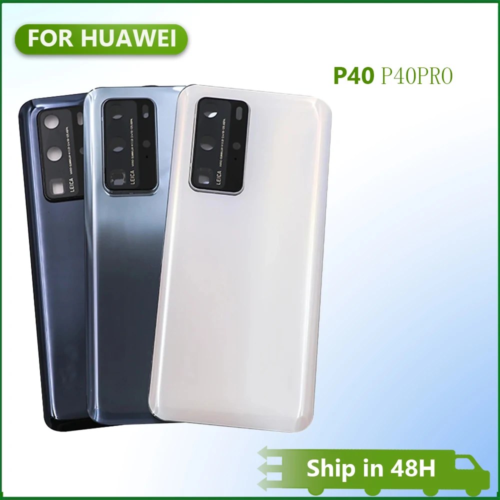 

For Huawei P40 P40Pro Battery Back Cover 3D Glass Panel Rear Door For Huawei P40 Pro Housing Case + Camera Frame Lens Replace