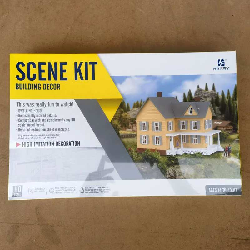 1set 1:87 Ho Scale Model Dwelling House American Style Courtyard Model Scale Kit Building Material Model Train Railway Layout