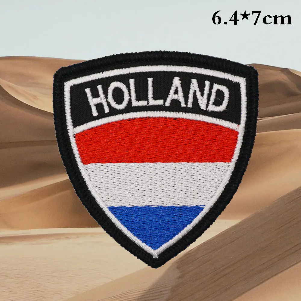 Dutch flag Tactical Embroidery Patches for Backpacks and Clothing military Accessories with Hook backing or iron on