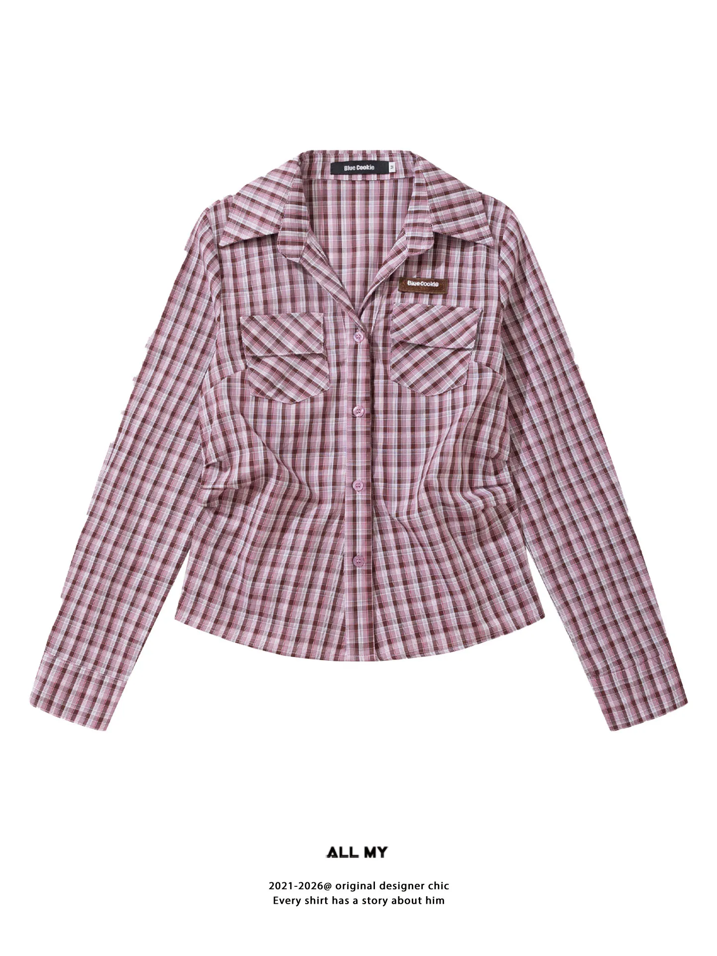 

Retro American Plaid Long Sleeve Women's Shirt Waist Cinched College Style Open Cardigan Top Thin Cotton Anti-static Sun Prot...