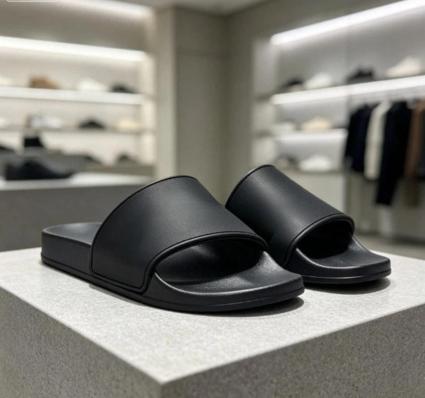 New Chinese style slide sandals for men, versatile comfort outdoor casual slip-on house shoes with soft sole.