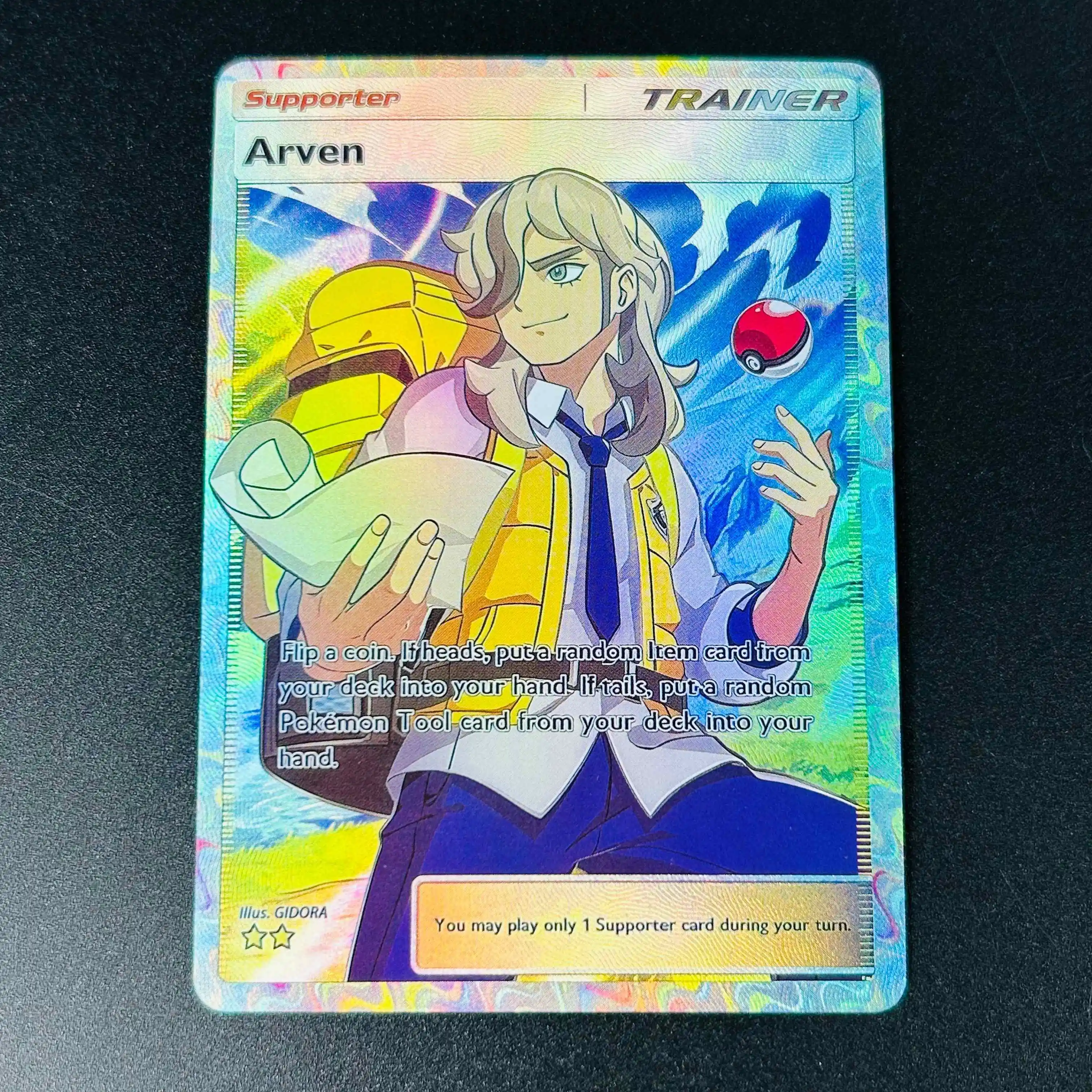 

2026 English Arven Trainer Holo Rare DIY Textured Card - Mint Pokemon Collectible Card