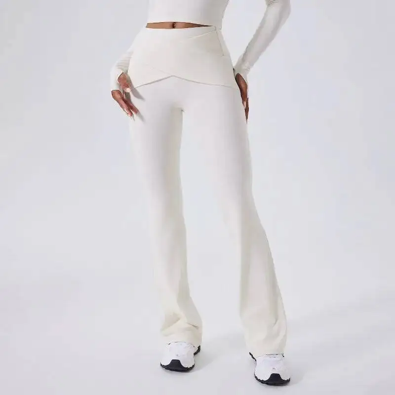 

Women S Brushed Yoga Pants With High Waist Slightly Flared Nude Feeling Outdoor Sports And Leisure Fiess Clothes