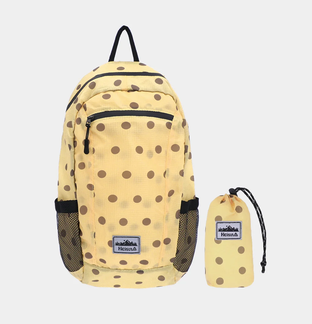 Pannier All Weather Backpack Yellow‎ with White Polka Dots Waterproof Bike Backpack | Laptop Bike Pannier | Bedford  main image 3