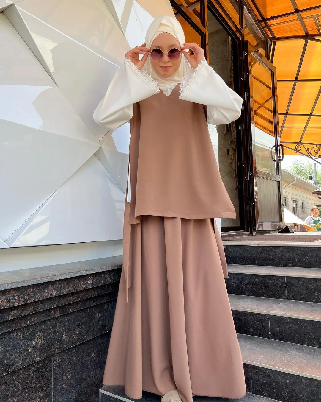 Modest Outfits Eid Muslim Women Abayas Top Skirt Suit Ramadan Dubai Islam Arabic Jalabiya Saudi Morocco Ensemble Two Piece Set