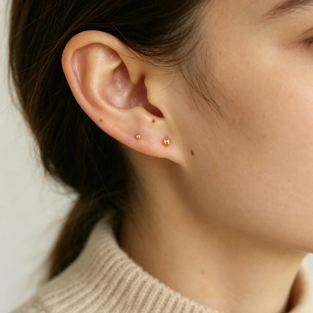 Promotional high-quality 925 silver 3MM smooth spherical earrings mini exquisite simple classic versatile womens earrings jewelr
