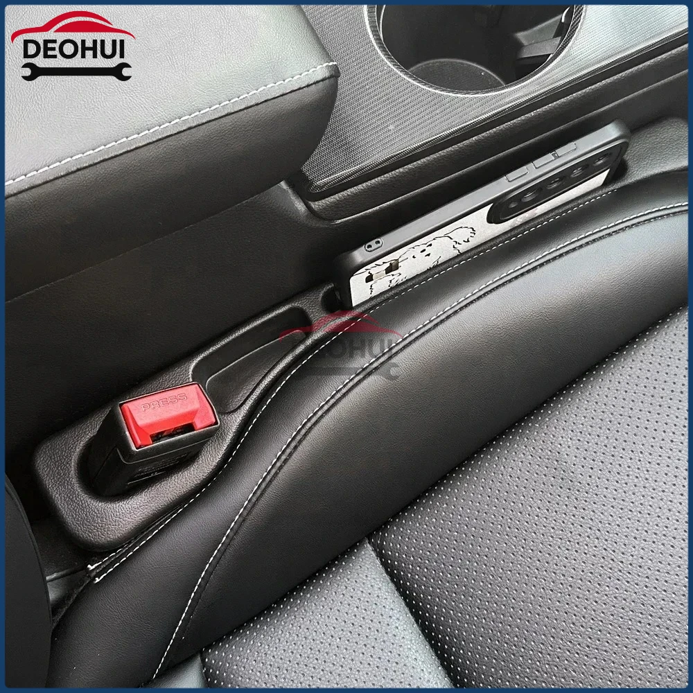 CSDOH 2Pcs Pengisi Celah Jok Mobil Kotak Penyimpanan Celah Antar Jok Tas Organizer Konsol Dekorasi Interior Aksesoris Mobil