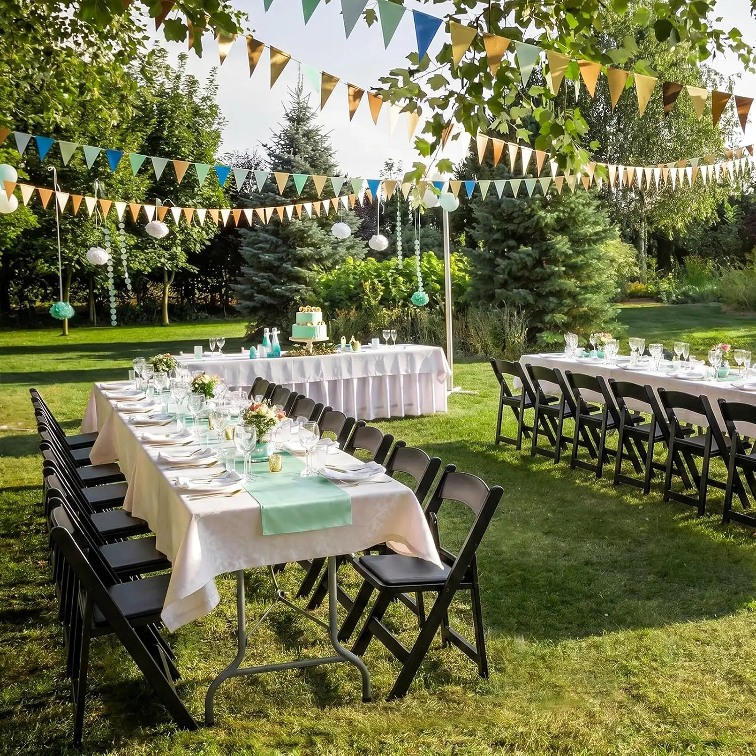 Folding Chair Padded Seat Resin Foldable Indoor&Outdoor Event Wedding Garden Patio 1000 lbs Capacity, Customized