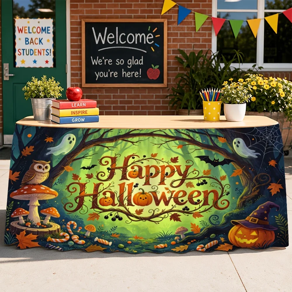 One party table skirt, new party decoration, suitable for birthdays, Christmas and Halloween