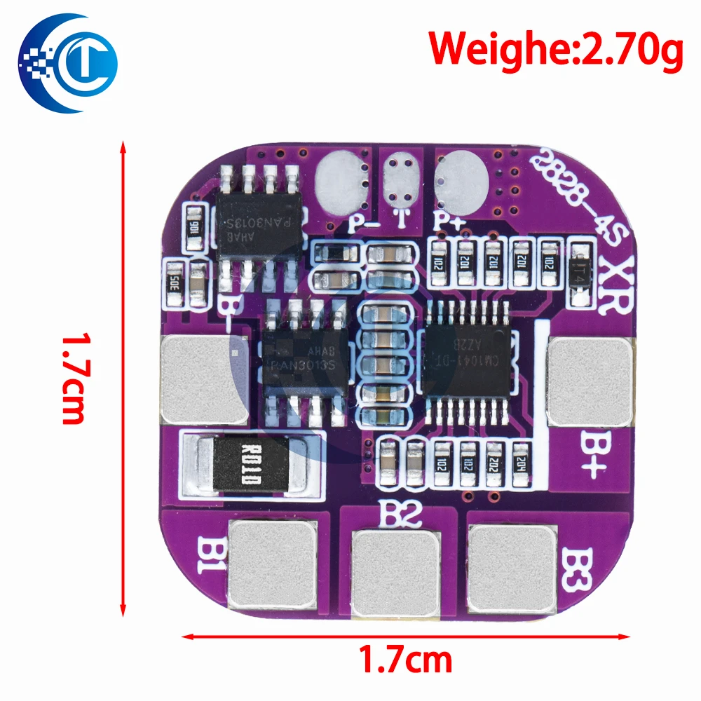 لوحة حماية لبطارية الليثيوم حماية لدرجة الحرارة وفصل الفصل ، عبوات منفذ BMS نفسها ، V ، 4S ، 5A ، 7.5