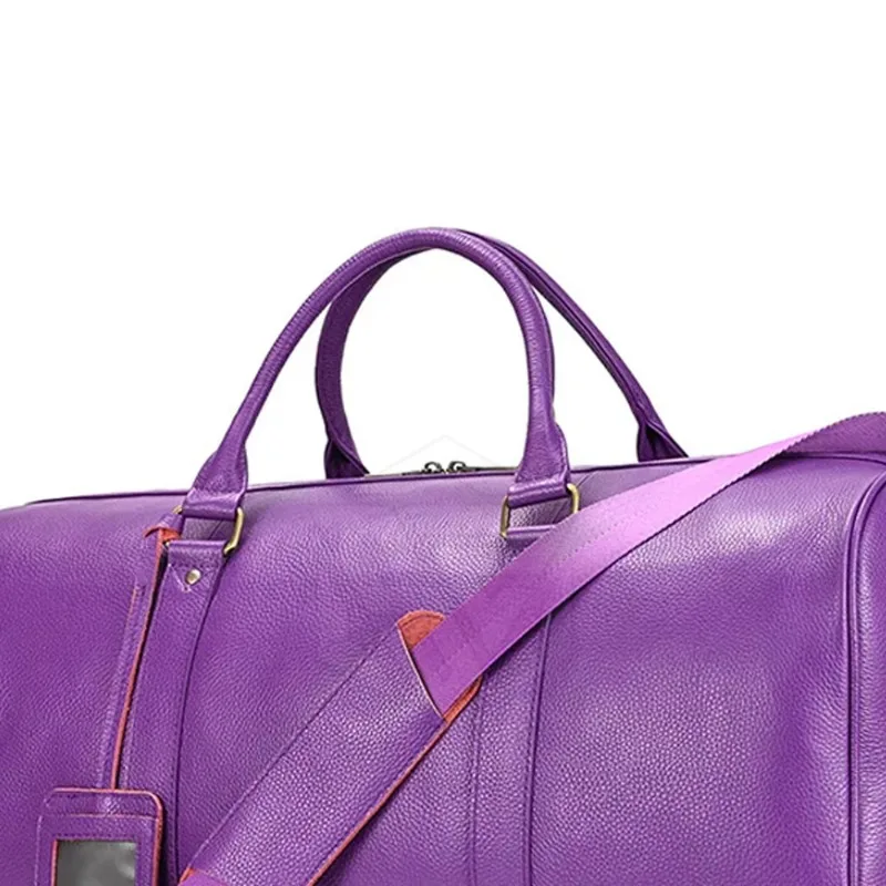 Leather Duffel Bag, High Quality Canvas PVC Lining, Durable Travel Sports Fitness Bag, Large Capacity Adjustable Strap Wholesale