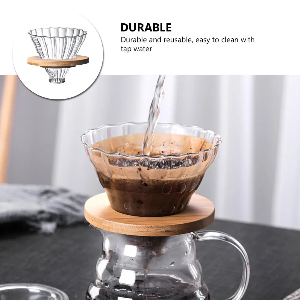 

1 set Pot Funnel Glass Filter Cup Durable Reusable Kitchen Tool for Home Bar Coffee Shop Coffee Dripping Filtering Glass Drip