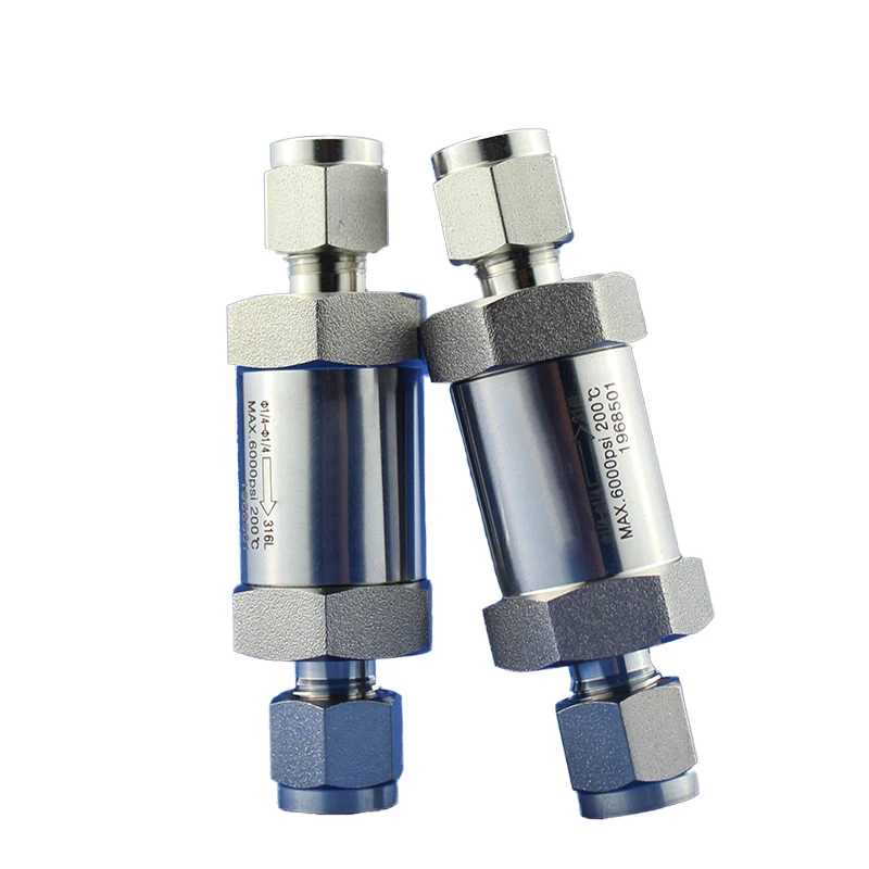 

Stainless Steel High Pressure Double Ferrule Check Valve 6MM 1/4'' Gas-Liquid Pipeline Instrument One-way valve