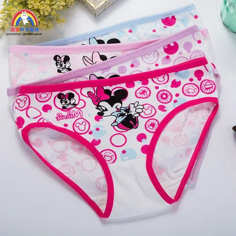 4pcs Disney Minnie Girls Panties Color New Girl Triangle Underwear Cartoon Children Knickers Underpants Kids Boxers Brief