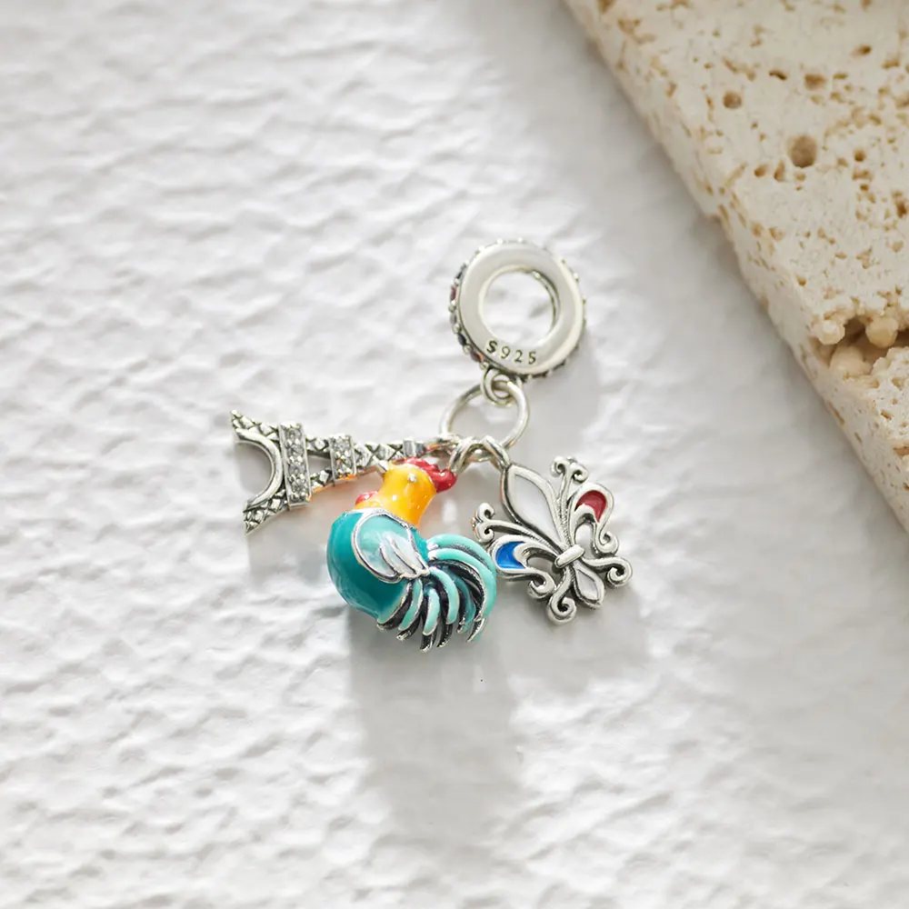 New 925 Sterling Silver Travel & Music Charms Vinyl Record Pendants Fit Original Bracelets DIY Jewelry Making For Women Gifts view 2