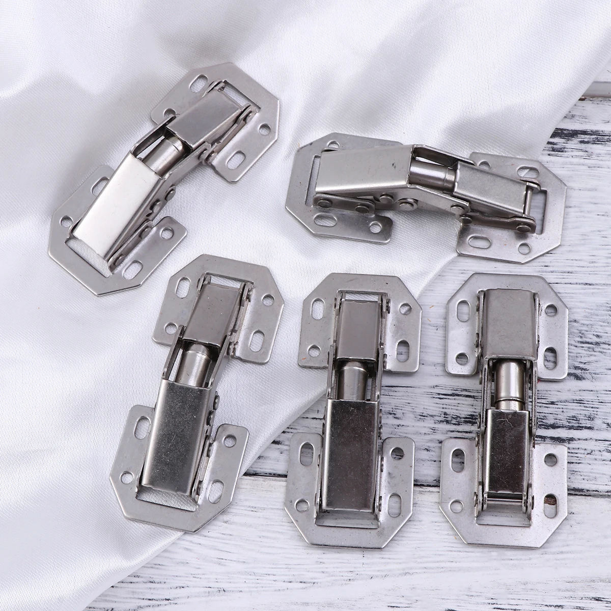 

5 pcs 3 Inch Thickened Steel Cabinet Door Hinges Heavy Duty Hydraulic Furniture Hinges Silent Buffering Wear-Resistant Nylon