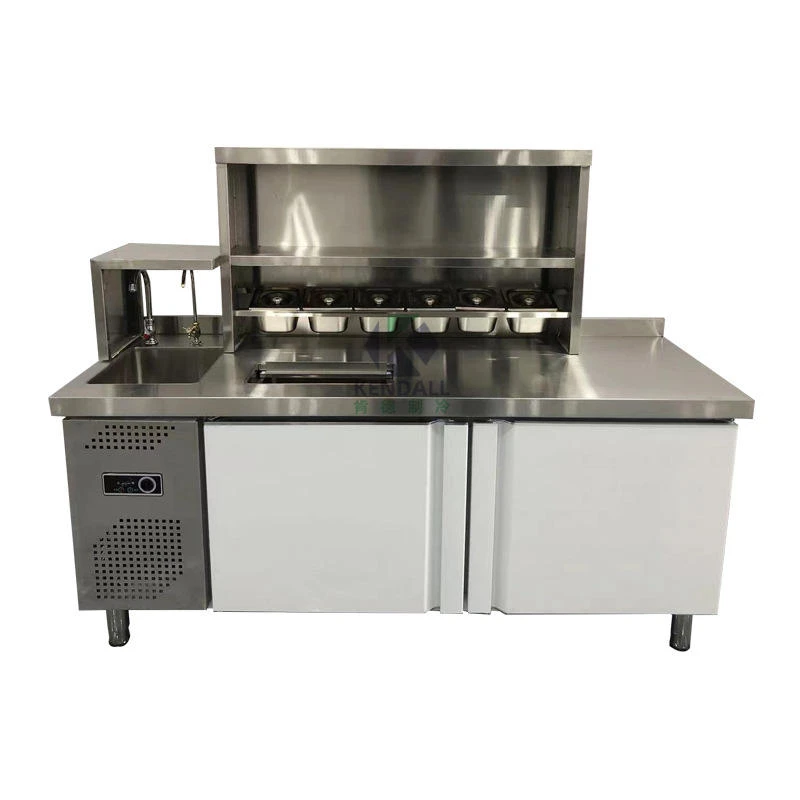 Stainless Steel Boba Tea Station Beverage Shop Snack hine Chiller r Sink Milk Tea Bubble Tea Bar Counter